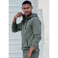 le jogger® Kapuzensweatjacke mit seitlichen Reißverschlusstaschen