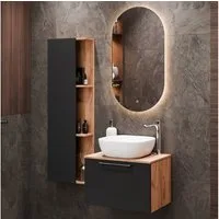 Planetmöbel Badmöbel-Set ASTRA Waschtischunterschrank 60 cm mit Seitenschrank, (Waschbeckenunterschrank, 2-St., Badezimmerschrank), Badezimmer Möbel im modernen Design