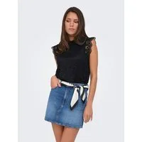 JDY Spitzenshirt JDYLOTAS S/L LACE TOP JRS Materialmix, regular fit