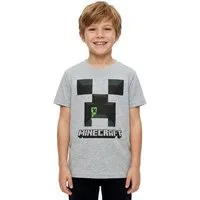 Minecraft Print-Shirt Minecraft T-Shirt Kinder Grau – Jungen & Mädchen Shirt 4 6 8 Jahre Minecraft Kinder T-Shirt Bekleidung