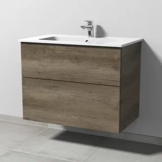 Sanipa 3way Waschtischunterbau zu Duravit ME by Starck Waschtisch mit 2 Auszügen, Eiche-Nebraska SM72537