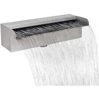 vidaXL Wasserfall Pool-Wasserfall Fontäne Rechteckig Edelstahl 30 cm