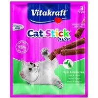 Vitakraft Katzensnack Cat-Stick mini Ente & Kaninchen, 3 x 6g, Snack für: Katzen