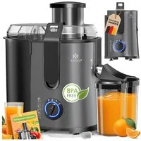 KESSER Entsafter für Obst und Gemüse aus Edelstahl Slow Juicer, 1100 W, elektrische Zentrifugal Saftpresse mit 3-Stufen
