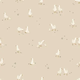 Little Dutch Vliestapete, Beige, Weiß, Papier, Kunststoff, Tiere, Baum/Pflanze/Natur, Rechteckig, 53x1 cm, FSC Mix, Tapeten & Wandverkleidungen