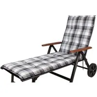 KETTtex Liegenauflage Rollliege Milano 2401 grau-braun-weiß kariert 190x60x6 cm KETTtex, (1 St), mit Bindebändern