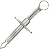 DocMed Zeckenpinzette Zeckenzange mit Halter, Zeckenentferner, 1-tlg., Aus Metall, mit Feder und Halter, Kompakt und leicht