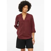 s.Oliver Kurzarmbluse Bluse Leinenmix-Bluse mit Turn-up