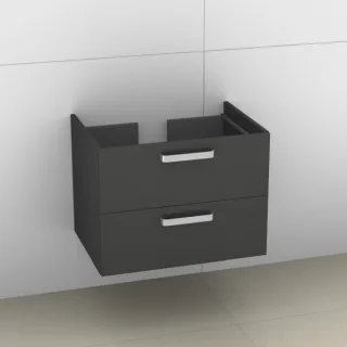 Artiqua 412 Waschtischunterschrank für Ventuno T0017 Anthrazit Hochglanz, 412-WU2L-I24-7015-51 412-WU2L-I24-7015-51