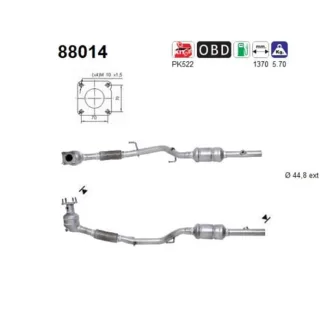 AS Katalysator  Seat Cordoba Ibiza Skoda Fabia VW Polo 9N 1,4 16V