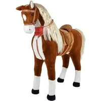 Pink Papaya Stehpferd Giant XXL 125 cm Kinder Stehpferd zum Reiten Plüschpferd, Fast lebensgroßes Spielpferd mit Sounds bis 100kg belastbar