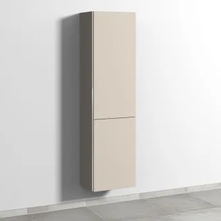 Sanipa 3way Stauraumschrank mit 1 Tür und 1 Wäschekorbklappe, Kaschmir-Matt BP1851U