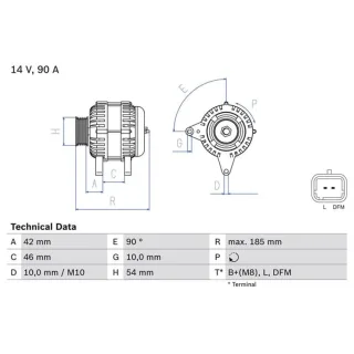 Bosch Lichtmaschine 90A Citroen Fiat Peugeot 0986080190