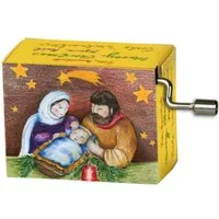 Fridolin Spieluhr Kurbel-Spieldose Spieluhr Melodie "Stille Nacht" Weihnachten Krippe, (Set, 1-tlg), montiert auf Resonanzboden