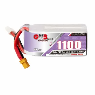 Gaoneng GNB 15.2V 1100mAh 60C 4S HV LiPo Battery XT30 Plug for RC Drone