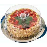 APS Kuchenplatte Thermo Tablett Set, Edelstahl, Kunststoff, Ø 34 cm, Kühlfunktion durch 2 Kühlakkus