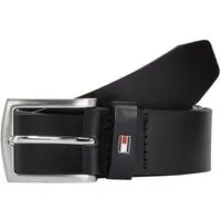 Tommy Hilfiger Ledergürtel DENTON 3,5 cm breit Robuster Ledergürtel mit Flag-Label, silberne Schnalle, verstellbar