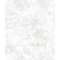 Art for the home Vliestapete Soft Blush Dahlia, glatt, geblümt, (1 St), Grau - 53x10m