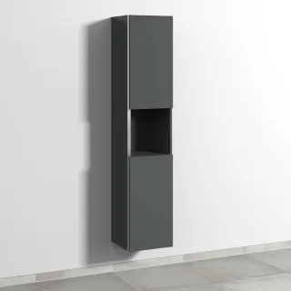 Sanipa 3way Hochschrank mit 2 Türen und 1 offenem Fach, Anthrazit-Matt BR11522