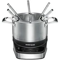 Elektro Fondue Set F 1200 edelstahl/schwarz, 1.200 Watt, Topf 2,5 Liter