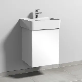 Sanipa 3way Waschtischunterbau zu Laufen VAL Waschtisch mit 1 Tür, Weiß-Glanz SF82078