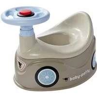 BIG Töpfchen Baby-Potty, Lerntöpfchen mit abnehmbarem Lenkrad Grau