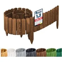 Garronda Zaun Rasenkante Holz Beeteimfassung 200 x 20cm Flexibler Rollborder GD-0106