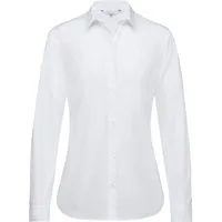 GREIFF Langarmbluse Greiff SIMPLE Damen Business-Bluse Langarm Kent Regular-Fit Weiß