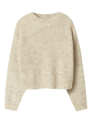NAME IT - NKFHOLLY LS BOXY SHORT KNIT NOOS Pure Cashmere - Gr. - 164