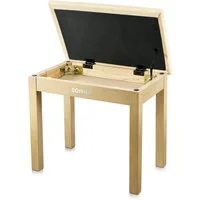 Donner Klavierbank Klavierbank mit Stauraum Keyboardbank mit hochdichtem Wildlederkissen