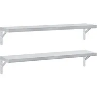 vidaXL Regal Wandregale 2 Stk. 100x23,5 cm Silbern Edelstahl, 1-tlg.