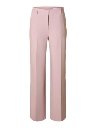 SELECTED WOMEN - SLWRITA MW WIDE PANT MEL NOOS Bleached Mauve - Gr. - 40/32