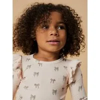 Lil' Atelier Langarmshirt NMFGAVO EKO LS SLIM TOP LIL NOOS mit Rüschen, weiche Jersey Rippqualität, Slim Fit