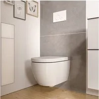 Bernstein Tiefspül-WC VIREO, Wandmontage, Abgang Waagerecht, Modernes rundes Design