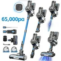 Grenintol Akku-Hand-und Stielstaubsauger Akku Staubsauger,65000pa,Staubsauger ohne Beutel,Akkusauger kabellos, Kabelloser Staubsauger 2500mah*7 große Batterie,Laufzeit 55 min, Drei Leistungsstufen verfügbar,Intelligente Speicherfunktion