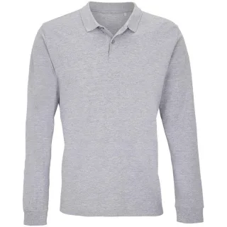 SOLS - "Planet" Poloshirt für Herren/Damen Unisex Langärmlig (Grau meliert)