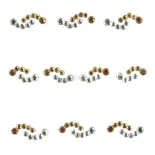 YOU Nails Nail Art Tattoo Design Nagel Aufkleber 3D Maniküre 1 Bogen 10 Sticker - Waves - brown / white