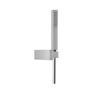 Herzbach Living Spa Wannenset 11.630422.1.01 chrom, mit Konushalter, Brauseschlauch 1.250mm, square