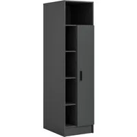 welltime Mehrzweckschrank FALAS, Höhe 195cm, 1 Tür, 1 Kleiderstange, 5 offene Fächer (1-St., in verschiedenen Farben erhältlich) Universalschrank, Wäscheschrank, Badezimmer, Hauswirtschaftsschrank