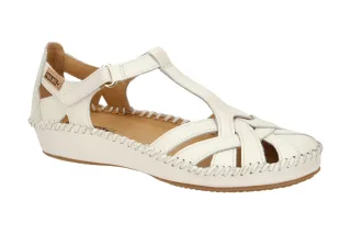 Pikolinos 655-0732ST nata VALLARTA Damen T-Steg Keilsandale wei? Echtleder