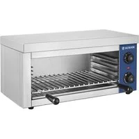 GastroHero Warmhalteplatte Elektro Salamander ECO 610 2 kW Edelstahl Grill, Höhenverstellbare Heizelemente, zwei separate Heizzonen