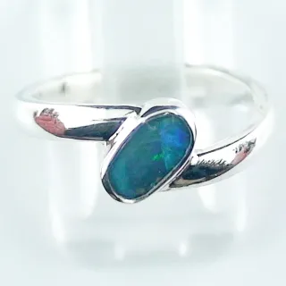 Opal Ring aus 935er Silber mit 0,45 ct. Boulder Opal