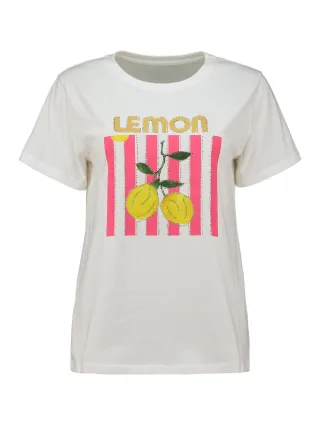 Zabaione - Shirt Su44mmer white/yellow sparkle - Gr. - S