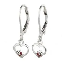 schmuck23 Paar Ohrhänger Kinder Ohrringe Marienkäfer 925 Silber Mädchen vergoldet, Kinderschmuck Geschenk
