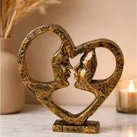 MF Skulptur Skulptur Ewige Liebe Gold Liebende Gesichter 21 cm (1 St)