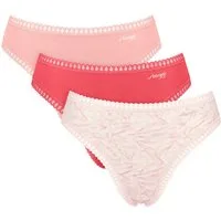 sloggi Slip GO Crush (3er Pack) mit Spitzendetails, Multipack, hoher Beinausschnitt