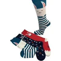 Riese Kniestrümpfe Kinder Kniestrümpfe mit Tiermotiv – 3 Paar handgekettelt (Packung, 3 Paar) mit Tiermotiven