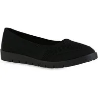 VAN HILL 841603 Sneaker Ballerinas Damen Sportliche Ballerinas Bequeme Strick Profil-Sohle