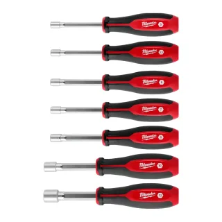Milwaukee Steckschlüssel mit Griff und Durchgangsloch Set, magnetisch 7-teilig, 5.5mm, 6mm, 7mm, 8mm, 10mm, 13mm, 17mm - 4932500080