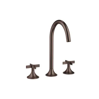 Dornbracht Waschtisch-Dreilochbatterie mit Ablaufgarnitur VAIA 20713809 Dark Bronze gebürstet,207138 20713809-43